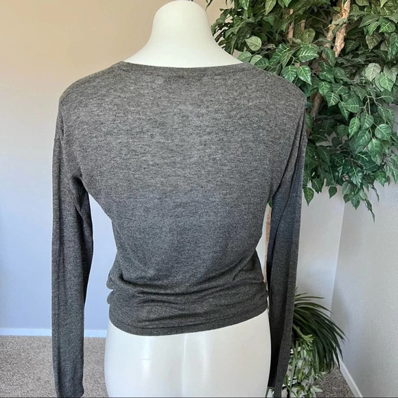 NWT Madewell Women’s Modern Tie Front Lightweight Sweater Grey - Picture 6 of 9